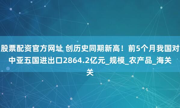 股票配资官方网址 创历史同期新高！前5个月我国对中亚五国进出口2864.2亿元_规模_农产品_海关